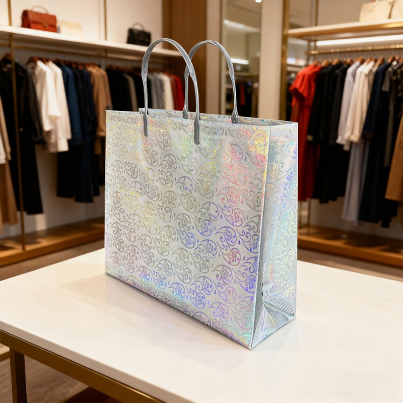 グリッターフィルムラミネートギフトトートバッグ