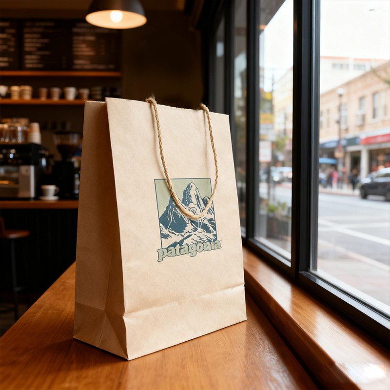 クラフト紙ギフトトートバッグ 紙ロープ付き